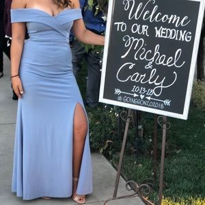 BLUE GREY FORMAL DRESS